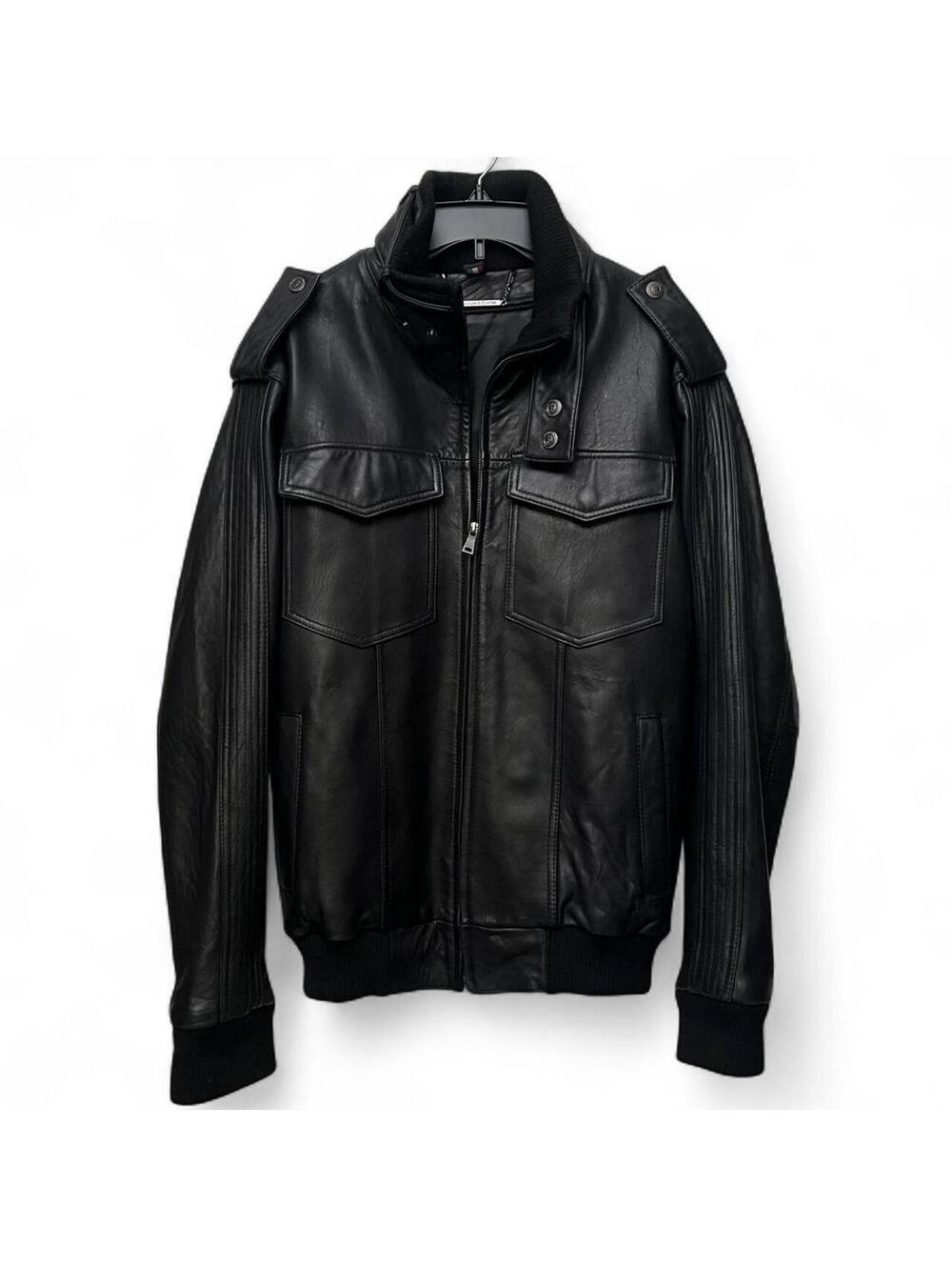 Knoles and Carter black leather bomber jacket